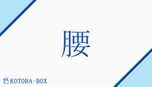 腰（【高】ヨウ/こし）の読み方や使い方詳細